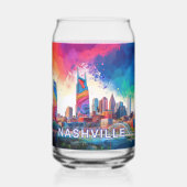 Kleurrijke skyline van Nashville Blikvorm Glas (Voorkant)