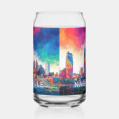 Kleurrijke skyline van Nashville Blikvorm Glas (Rechts)