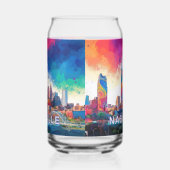 Kleurrijke skyline van Nashville Blikvorm Glas (Links)