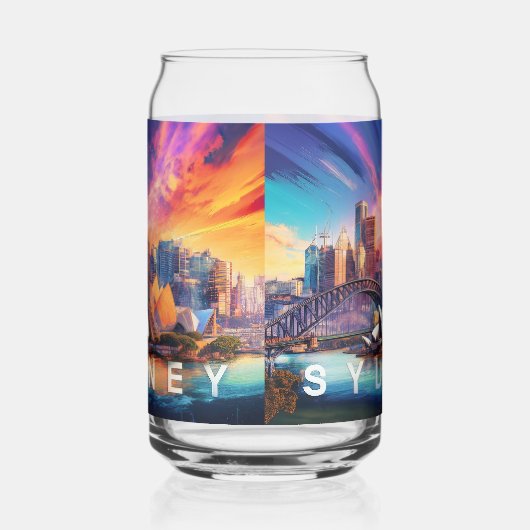 Kleurrijke skyline van Sydney Blikvorm Glas (Rechts)