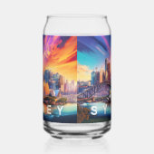 Kleurrijke skyline van Sydney Blikvorm Glas (Links)