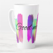 Kleurrijke slagen Goedemorgen Latte Mok (Linkerhoek)