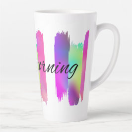 Kleurrijke slagen Goedemorgen Latte Mok