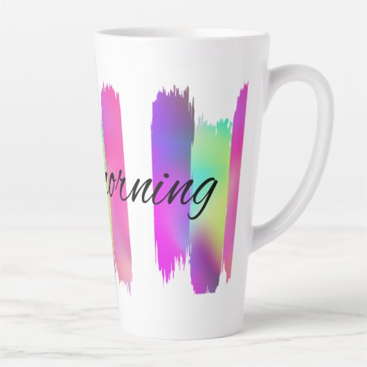 Kleurrijke slagen Goedemorgen Latte Mok (Rechts)