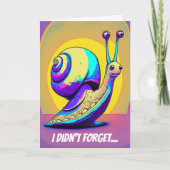 Kleurrijke slak verlate verjaardag kaart (Voorkant)