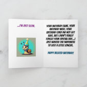 Kleurrijke slak verlate verjaardag kaart (Binnen)