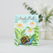 kleurrijke slakkenpost briefkaart (Staand voorkant)