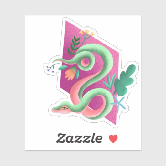 Kleurrijke slang sticker (Vel)