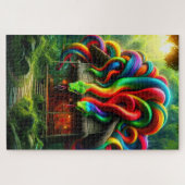 Kleurrijke slangen legpuzzel (Horizontaal)