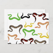 Kleurrijke Slangen Python Reptiel Patroon Feestdagenkaart (Voorkant / Achterkant)