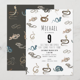 Kleurrijke slangen Reptiel Dier Verjaardagsfeestje Kaart