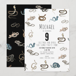 Kleurrijke slangen Reptiel Dier Verjaardagsfeestje Kaart