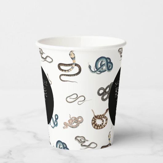 Kleurrijke slangen reptiel dier verjaardagsfeestje papieren bekers (Links)