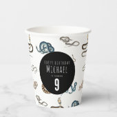 Kleurrijke slangen reptiel dier verjaardagsfeestje papieren bekers (Voorkant)