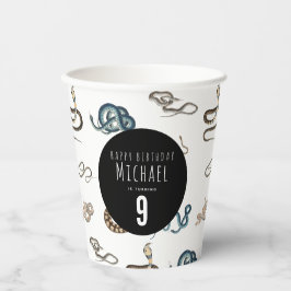 Kleurrijke slangen reptiel dier verjaardagsfeestje papieren bekers