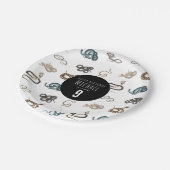 Kleurrijke slangen reptiel dier verjaardagsfeestje papieren bordje (Gekanteld)