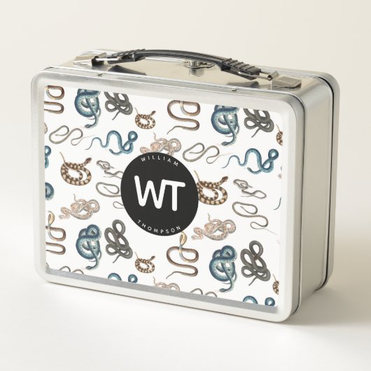 Kleurrijke slangen Reptiel Dierlijk Patroon Monogr (Achterkant)