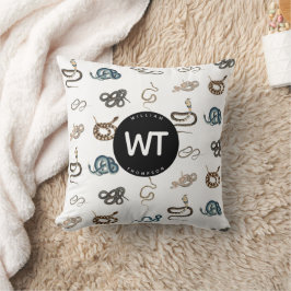 Kleurrijke slangen Reptiel Dierlijk Patroon Monogr Kussen