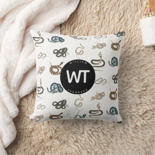 Kleurrijke slangen Reptiel Dierlijk Patroon Monogr Kussen