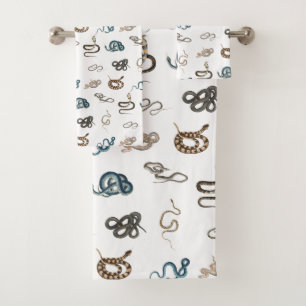 Kleurrijke slangen reptiel dierpatroon bad handdoek