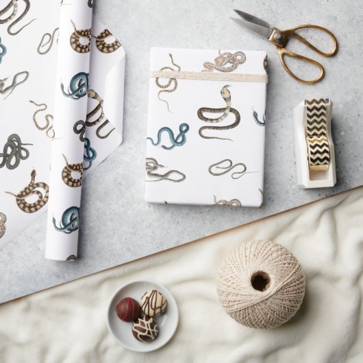 Kleurrijke slangen reptiel dierpatroon cadeaupapier (Crafts)