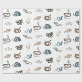 Kleurrijke slangen reptiel dierpatroon cadeaupapier (Vlak)