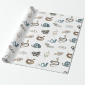 Kleurrijke slangen reptiel dierpatroon cadeaupapier (Uitgerold)