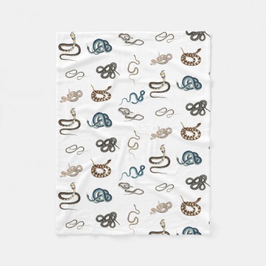 Kleurrijke slangen reptiel dierpatroon fleece deken (Voorkant)