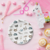 Kleurrijke slangen reptiel dierpatroon papieren bordje (Feest)