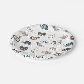 Kleurrijke slangen reptiel dierpatroon papieren bordje (Gekanteld)