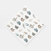 Kleurrijke slangen reptiel dierpatroon servet (Hoek)