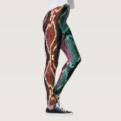 Kleurrijke slangenhuid, dierenprint. leggings (Rechts)
