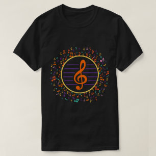 Kleurrijke Sleutel van G Levendige Muzieknote Ku T-shirt