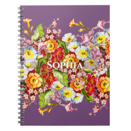 Kleurrijke sleutelbloemen Mooie bloem lente gepers Notitieboek