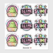 Kleurrijke slijm logo's sticker vel (Vel)