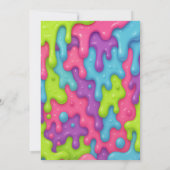 Kleurrijke Slime Party Verjaardag met Dripping Goo Kaart (Achterkant)