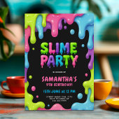 Kleurrijke Slime Party voor kinderen Kaart