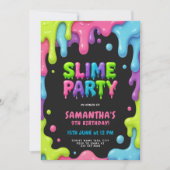 Kleurrijke Slime Party voor kinderen Kaart (Voorkant)