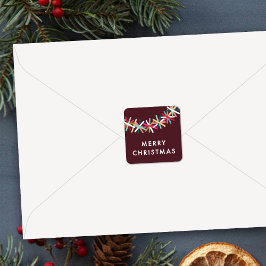 Kleurrijke slinger kerst sticker