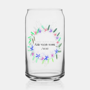 Kleurrijke slinger krans Kerstkaart Naam tekst Blikvorm Glas