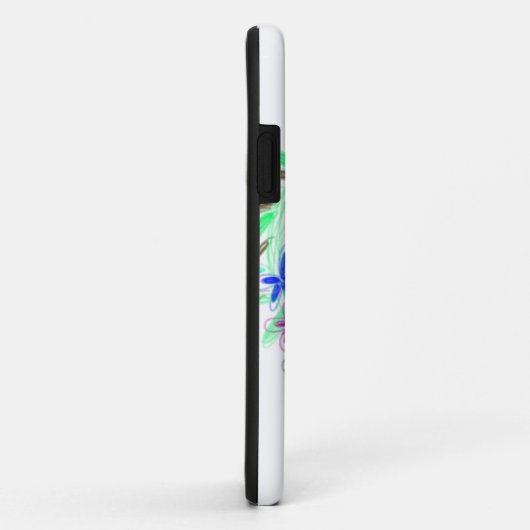 Kleurrijke slinger krans Kerstkaart Naam tekst Case-Mate iPhone Case (Achterkant/rechts)