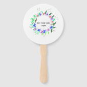 Kleurrijke slinger krans Kerstkaart Naam tekst Handwaaier (Achterkant)