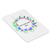 Kleurrijke slinger krans Kerstkaart Naam tekst Magneet (Rechterzijde)