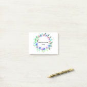 Kleurrijke slinger krans Kerstkaart Naam tekst Post-it® Notes (Op bureau)