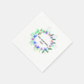 Kleurrijke slinger krans Kerstkaart Naam tekst Servet (Hoek)