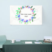 Kleurrijke slinger krans Kerstkaart Naam tekst Spandoek (Beurs)