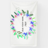 Kleurrijke slinger krans Kerstkaart Naam tekst Spandoek (Verticaal)