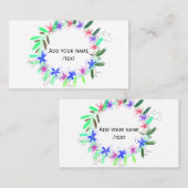 Kleurrijke slinger krans Kerstkaart Naam tekst Visitekaartje (Voorkant / Achterkant)