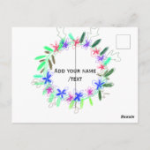 kleurrijke slinger krans Kerstmis naam tekst  Briefkaart (Achterkant)