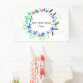 kleurrijke slinger krans Kerstmis naam tekst Spandoek (Insitu)